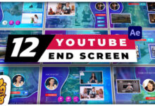 تحميل 12 شاشة نهائة جاهزة ليوتيوب جاهزة للأفتر افكت